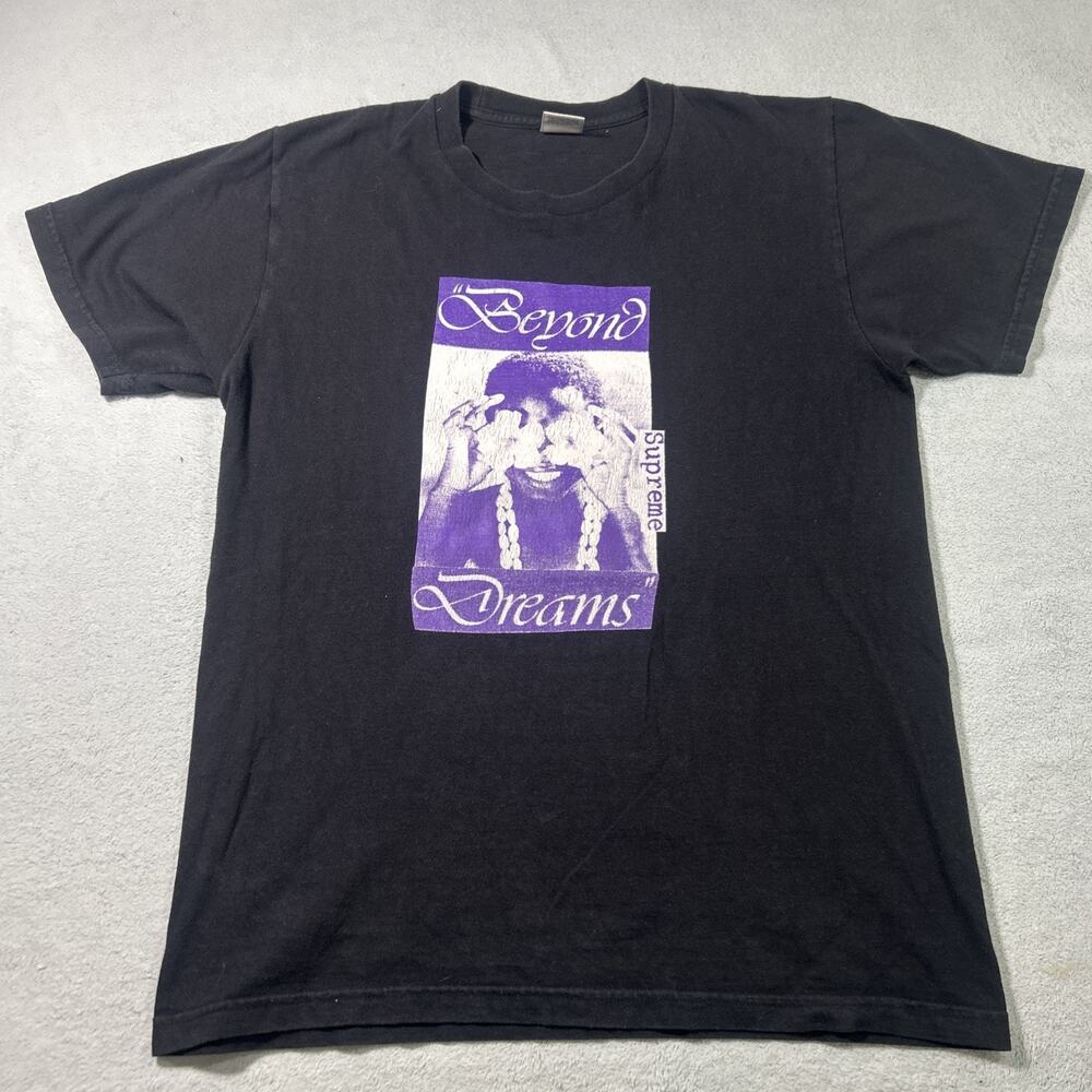 Vintage Supreme Beyond Dreams Shirt Mens Medium Black Purple Graphic 2000s Happy